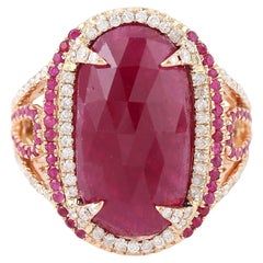 11.67 Carat Ruby Diamond Cocktail Ring