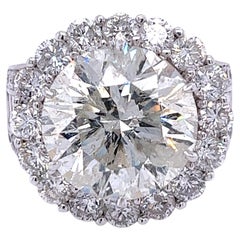 11.68 Karat EGL-zertifizierter Rundschliff-Diamantring mit Diamant-Halo in Platin