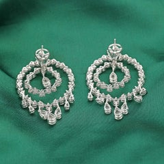 11.68 Ct Pear & Marquise Diamond Double-Hoop Earrings in 14K White Gold