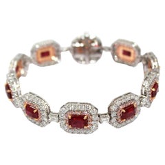 11.69 Carat Burma Ruby & Natural Pink Diamond Bracelet