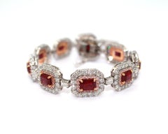 11.69 Carat Burma Ruby & Natural Pink Diamond Bracelet