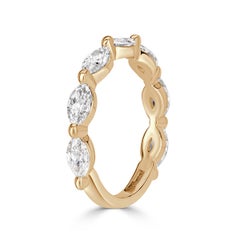 1.16ct Marquise Cut Diamond Band in 18k Champagne Yellow Gold