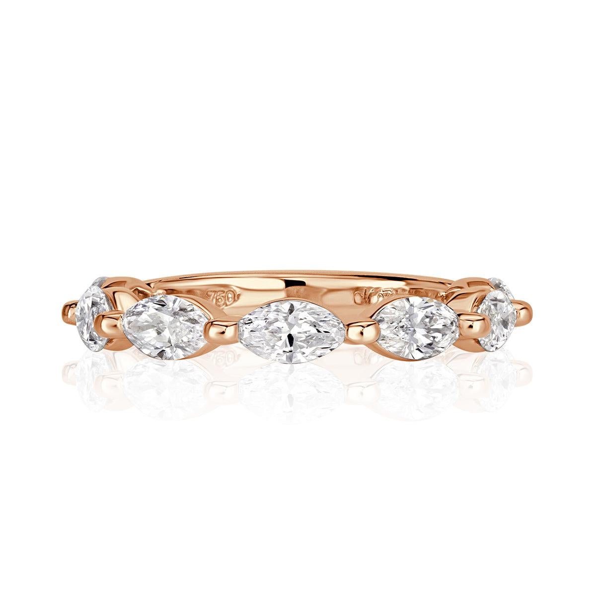1.16ct Marquise Cut Diamond Band in 18k Rose Gold