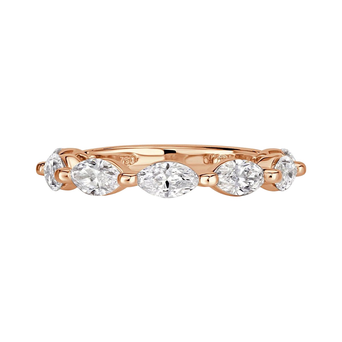1.16ct Marquise Cut Diamond Band in 18k Rose Gold