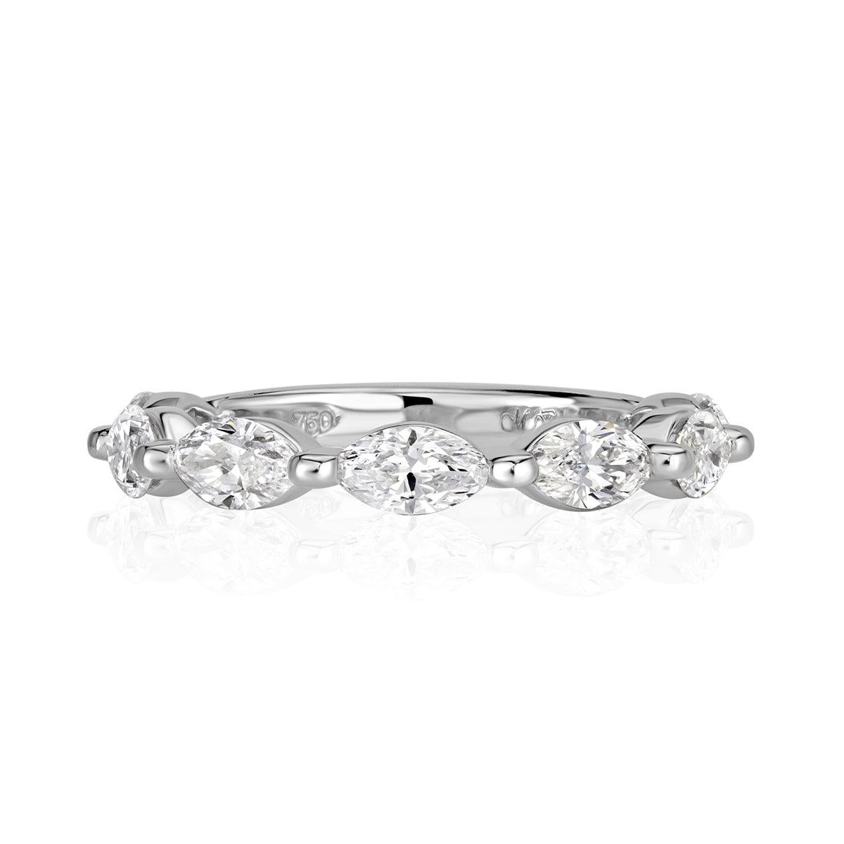 1.16ct Marquise Cut Diamond Band in 18k White Gold en venta