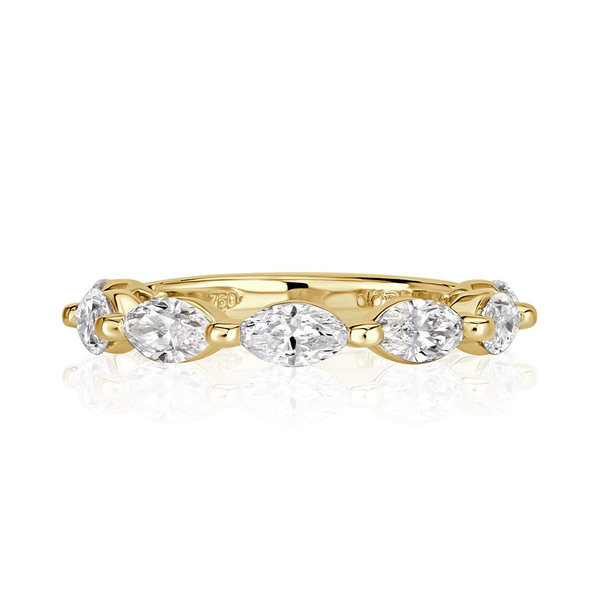 1.16ct Marquise Cut Diamond Band in 18k Yellow Gold