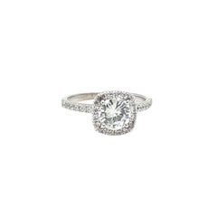 1.16ct Natural Round Diamond Ring With 0.45ct Pave Diamonds Color H Clarity VS2