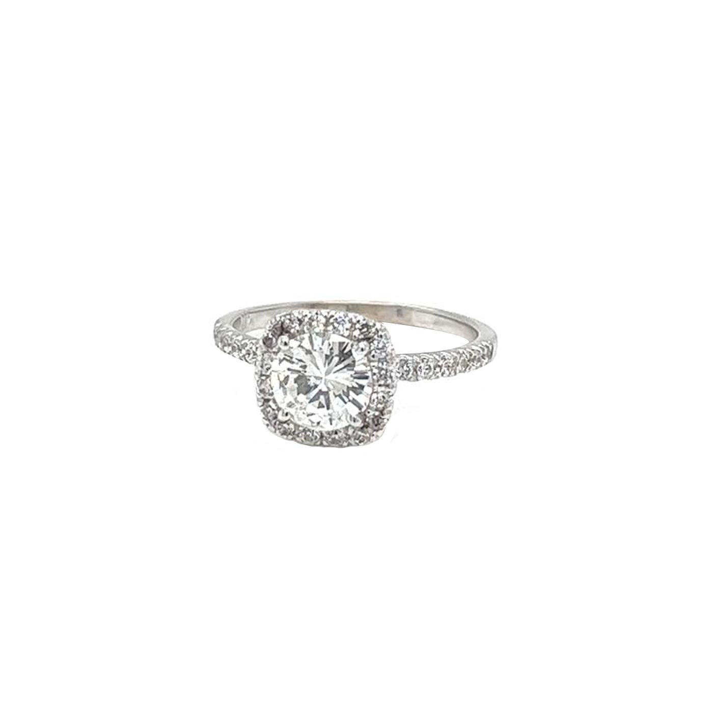1.16ct Natural Round Diamond Ring With 0.45ct Pave Diamonds Color H Clarity VS2 For Sale 3