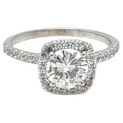 1.16ct Natural Round Diamond Ring With 0.45ct Pave Diamonds Color H Clarity VS2