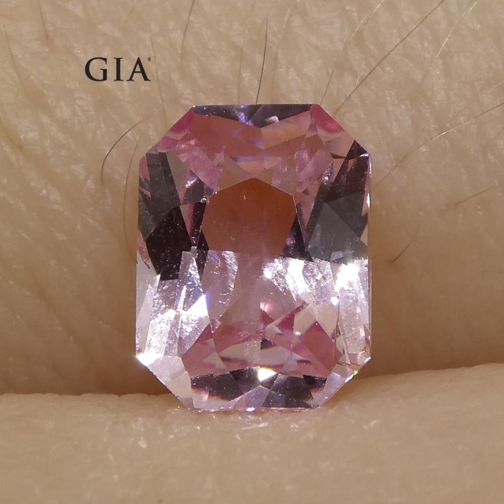 1.16ct Octagonal/Emerald Cut Pastel Pink Sapphire GIA Certified Madagascar Unhea For Sale 7