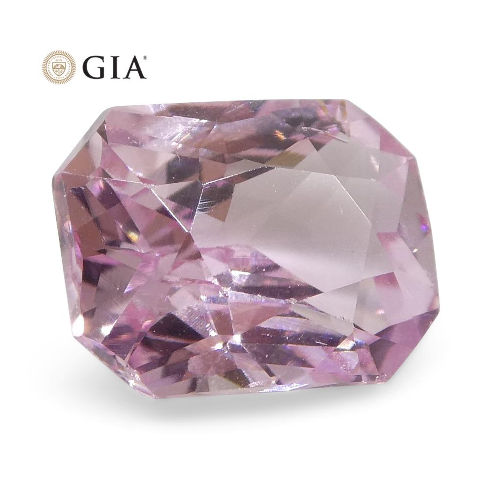 1.16ct Octagonal/Emerald Cut Pastel Pink Sapphire GIA Certified Madagascar Unhea For Sale 9