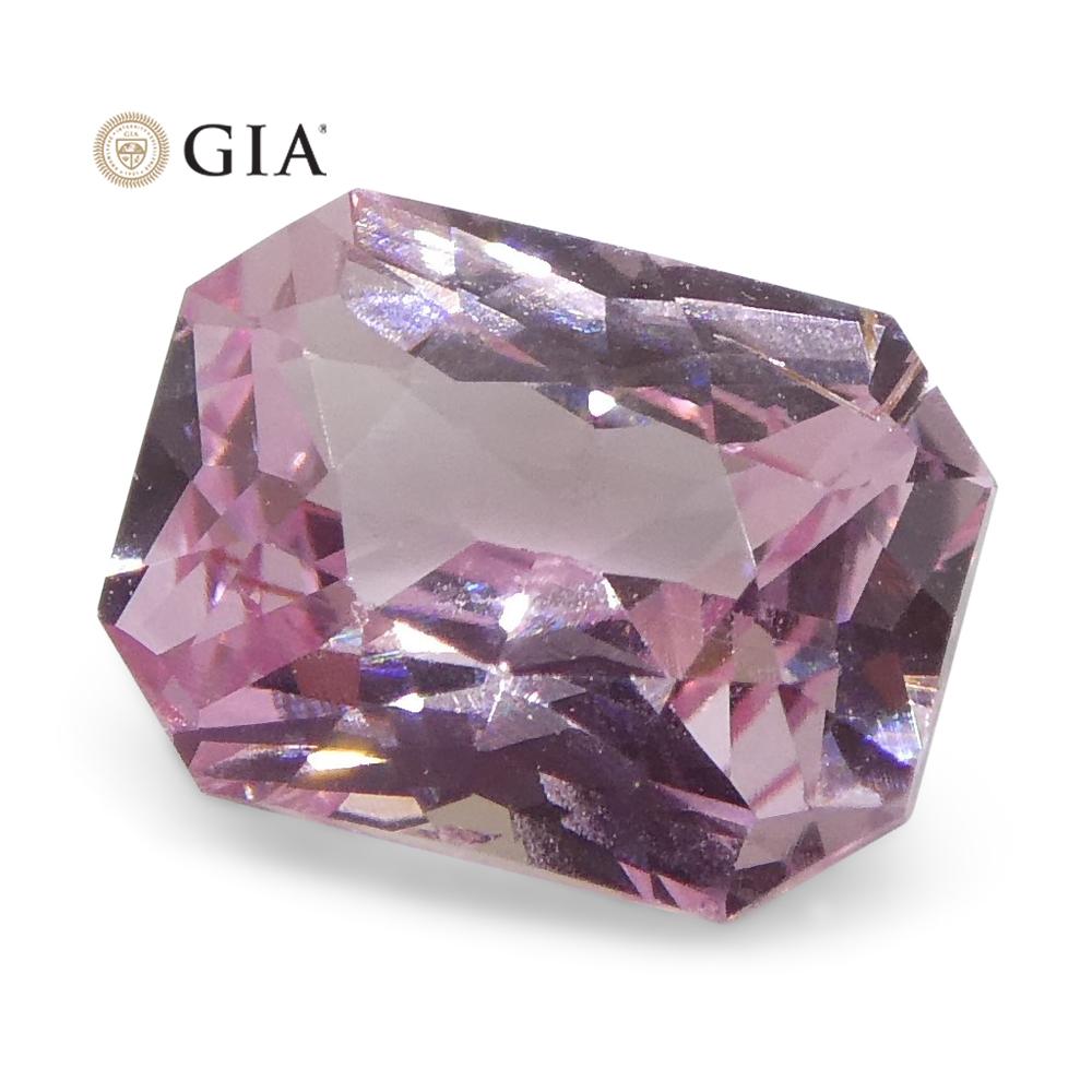1.16ct Octagonal/Emerald Cut Pastel Pink Sapphire GIA Certified Madagascar Unhea For Sale 10