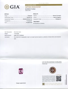 1.16ct Octagonal/Emerald Cut Pastel Pink Sapphire GIA Certified Madagascar Unhea