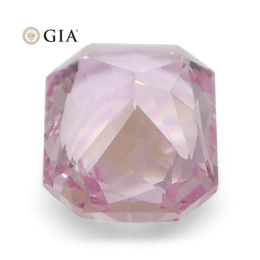 1.16ct Octagonal/Emerald Cut Pastel Pink Sapphire GIA Certified Madagascar Unhea For Sale 2