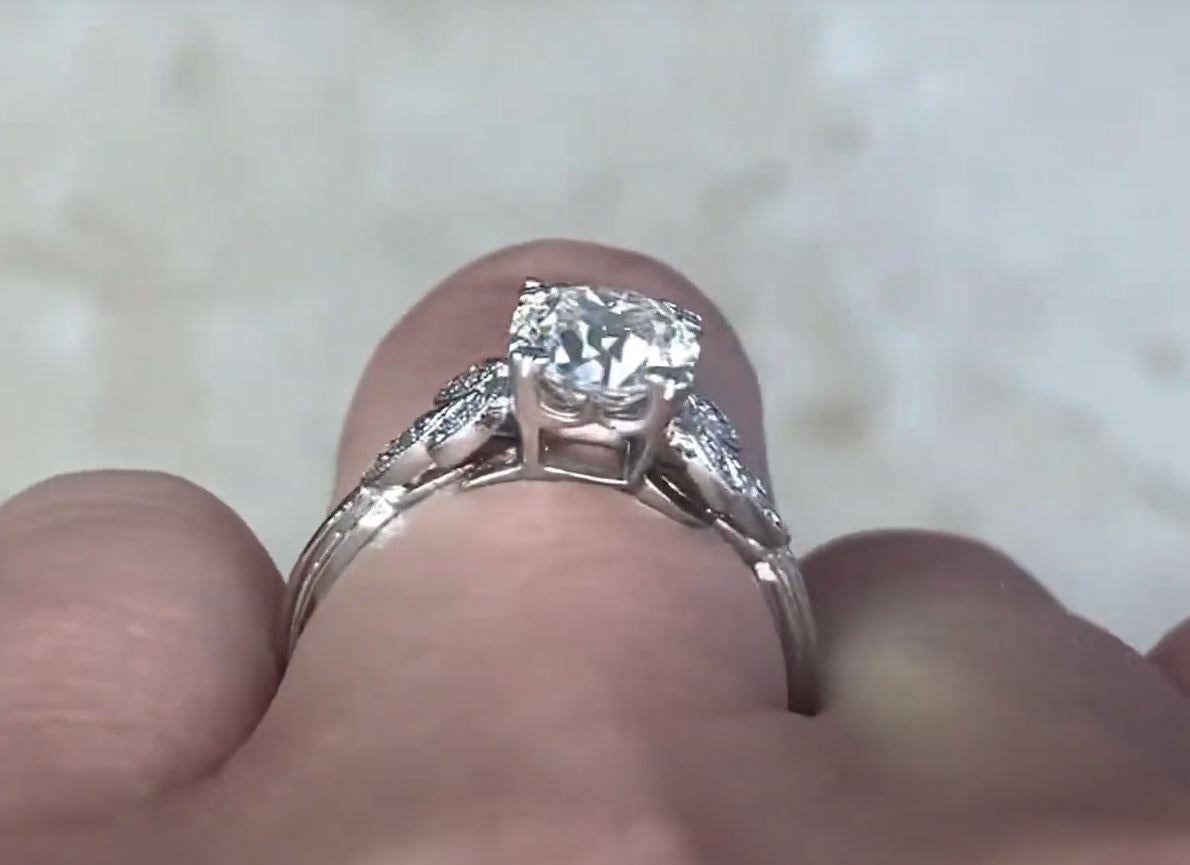 1.16ct Old European Cut Diamond Engagement Ring, Platinum For Sale 5