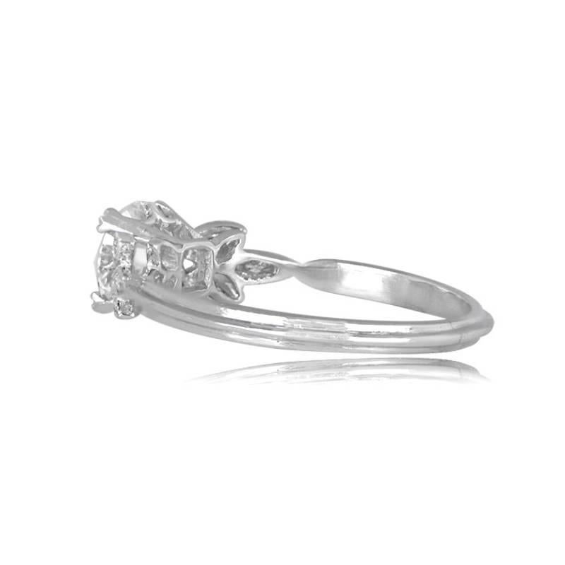 1.16ct Old European Cut Diamond Engagement Ring, Platinum In Excellent Condition For Sale In New York, NY