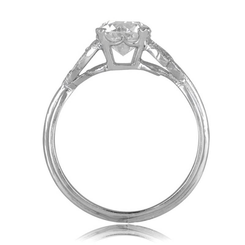 1.16ct Old European Cut Diamond Engagement Ring, Platinum For Sale 1
