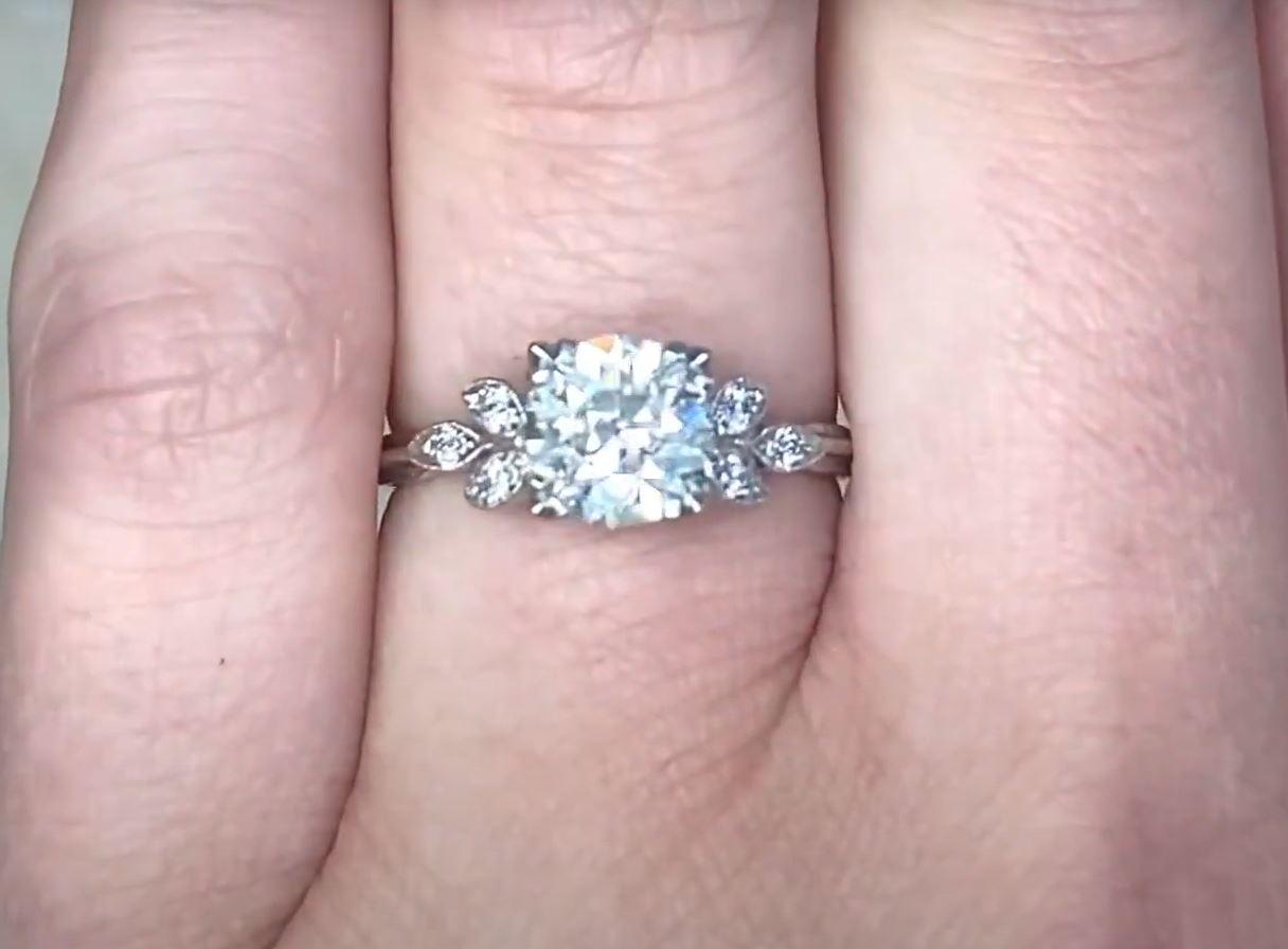 1.16ct Old European Cut Diamond Engagement Ring, Platinum For Sale 2