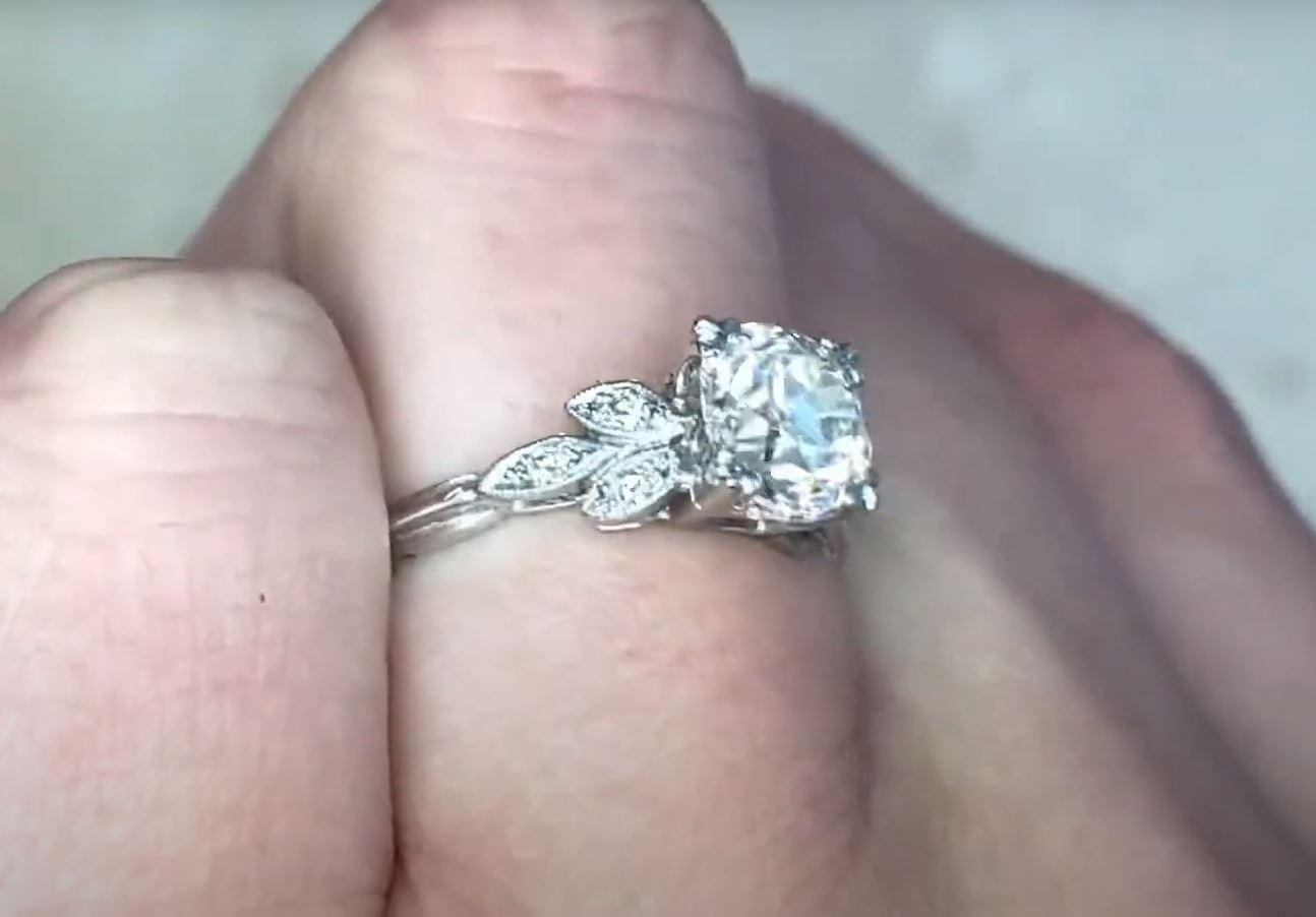1.16ct Old European Cut Diamond Engagement Ring, Platinum For Sale 3