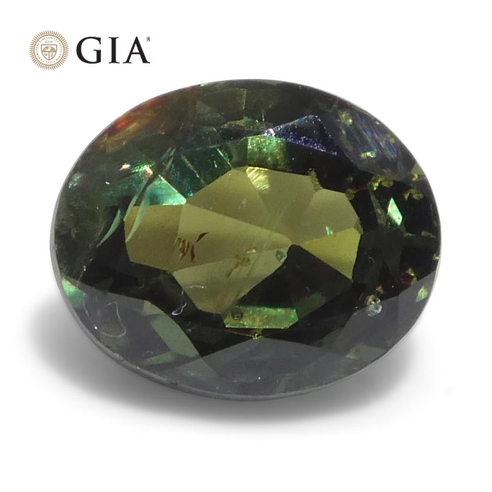 1.16ct Oval Bluish Green to Purple Alexandrite GIA Certified Madagascar Unheated en vente 7