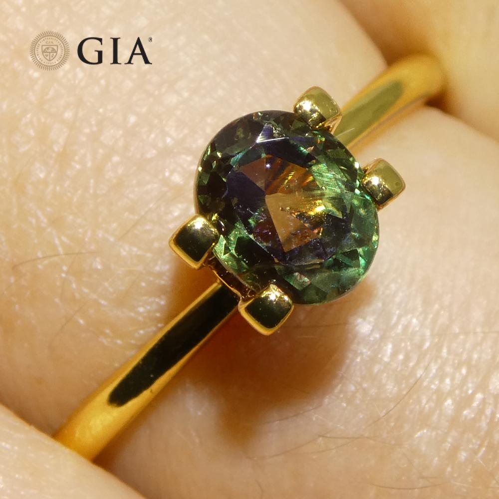 Taille ovale 1.16ct Oval Bluish Green to Purple Alexandrite GIA Certified Madagascar Unheated en vente