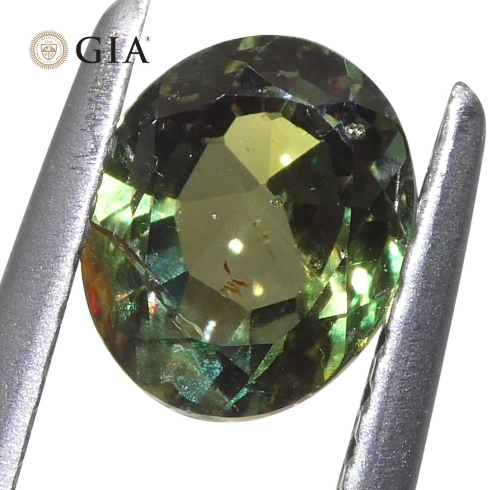 1.16ct Oval Bluish Green to Purple Alexandrite GIA Certified Madagascar Unheated Neuf - En vente à Toronto, Ontario