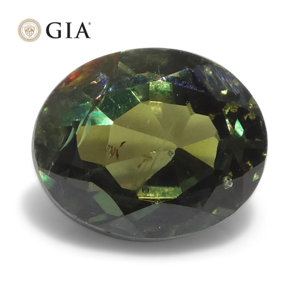 1.16ct Oval Bluish Green to Purple Alexandrite GIA Certified Madagascar Unheated en vente 4