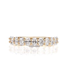 1.16ct Oval Cut Diamond Wedding Band in 18K Champagne Yellow Gold