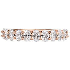 1.16ct Oval Cut Diamond Wedding Band in 18K Rose Gold
