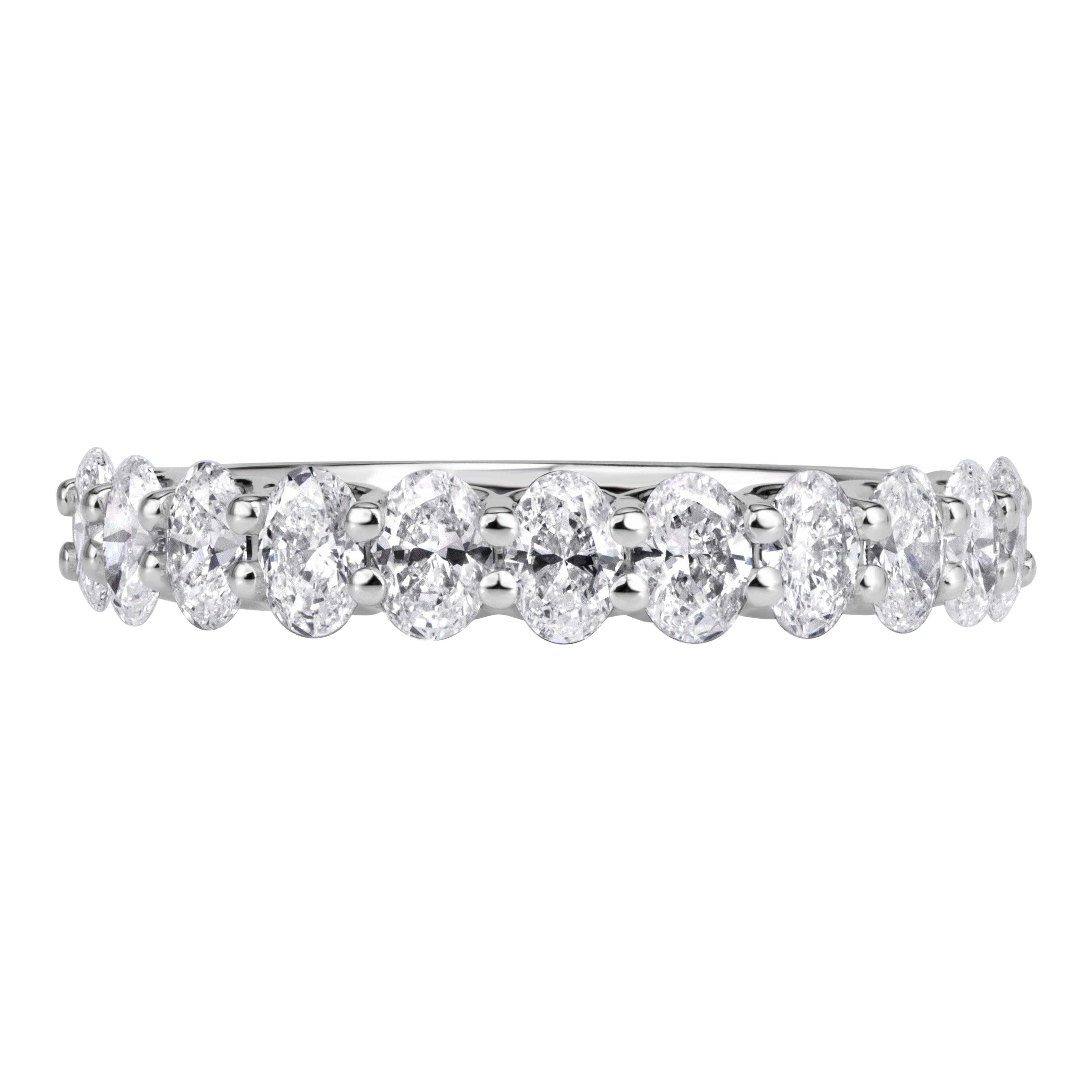 1.16ct Oval Cut Diamond Wedding Band in 18K White Gold