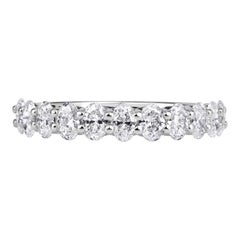 1.16ct Oval Cut Diamond Wedding Band in 18K White Gold