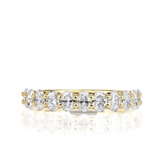 1.16ct Oval Cut Diamond Wedding Band in 18K Yellow Gold