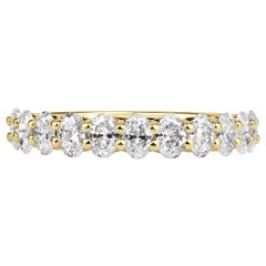 1.16ct Oval Cut Diamond Wedding Band in 18K Yellow Gold