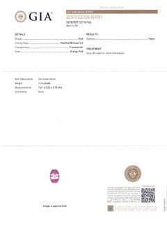1.16ct Oval Orangy Pink Imperial Topaz GIA Certified