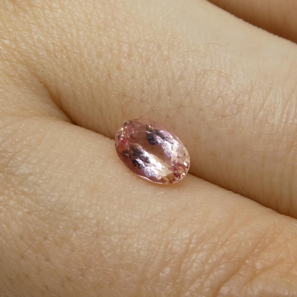 1.16ct Oval Orangy Pink Imperial Topaz GIA Certified For Sale 2
