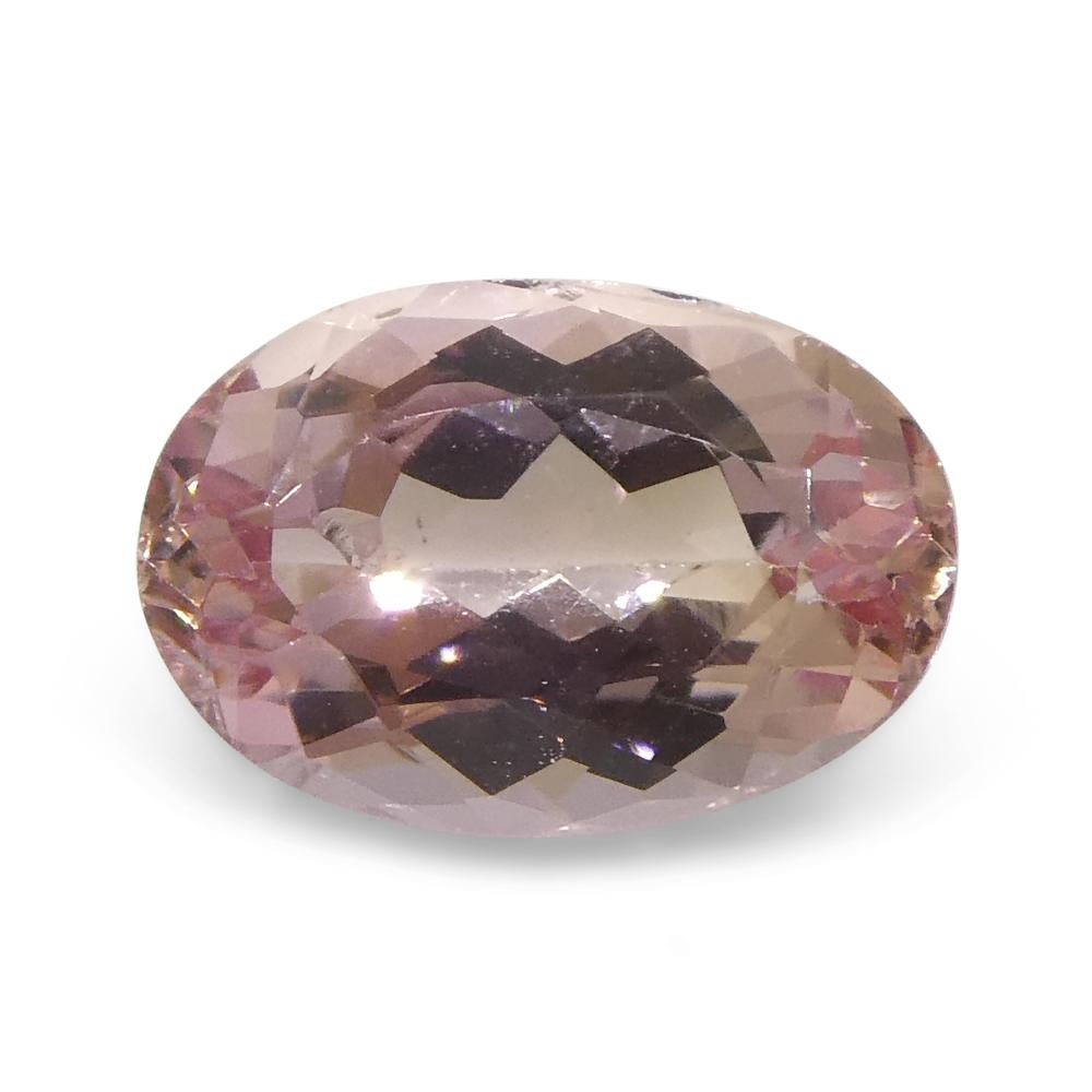 1.16ct Oval Orangy Pink Topaz GIA Certified For Sale 3