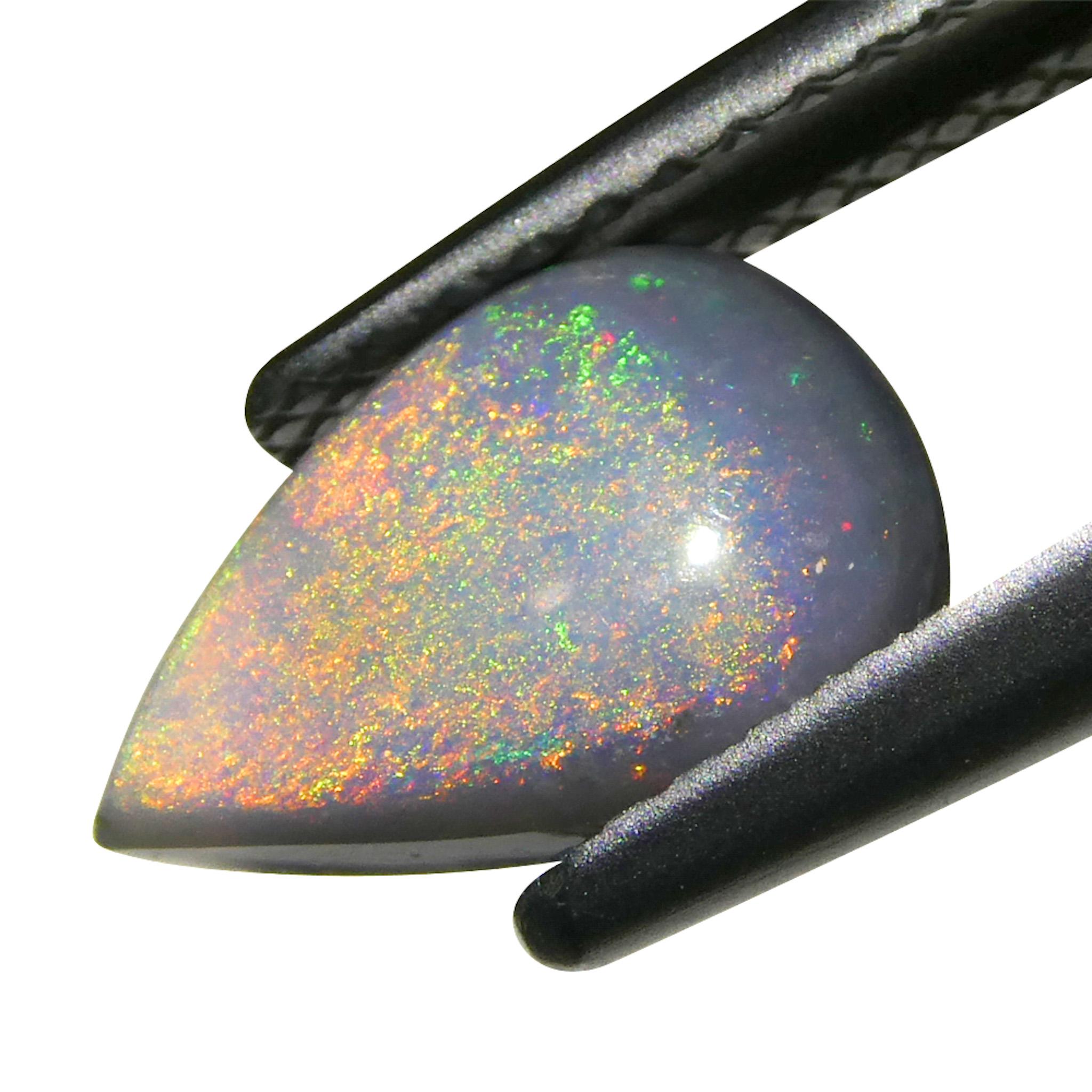Opale grigio cabochon a pera 1.16ct dall'Australia in vendita 7