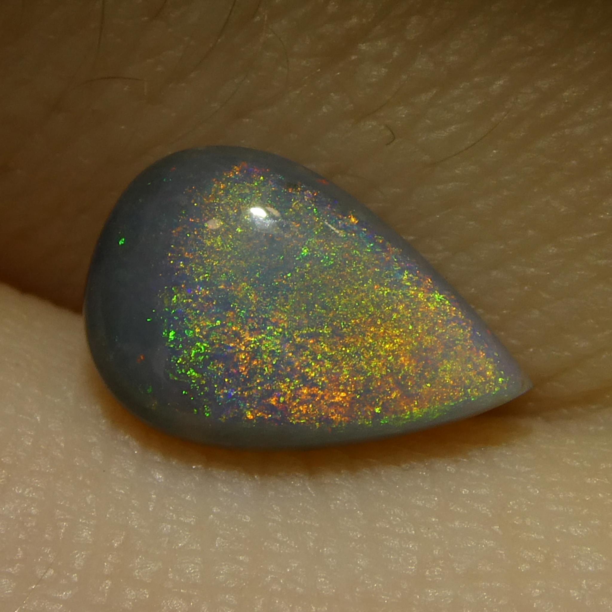 Opale grigio cabochon a pera 1.16ct dall'Australia in vendita 8