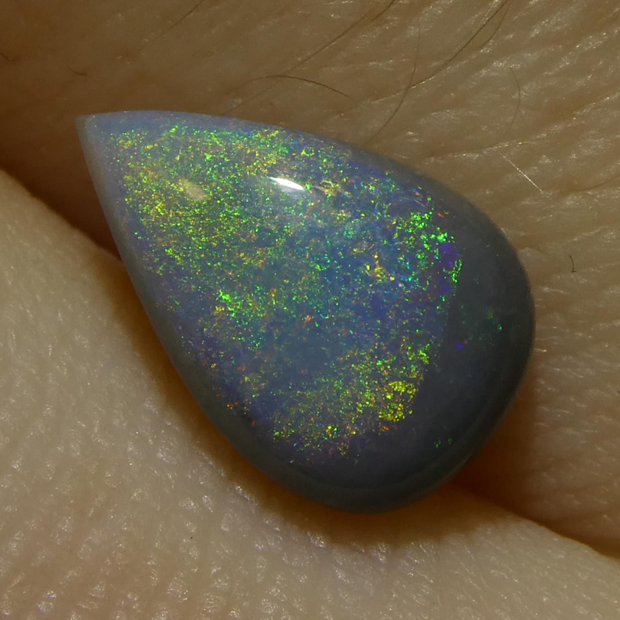 Opale grigio cabochon a pera 1.16ct dall'Australia in vendita 9
