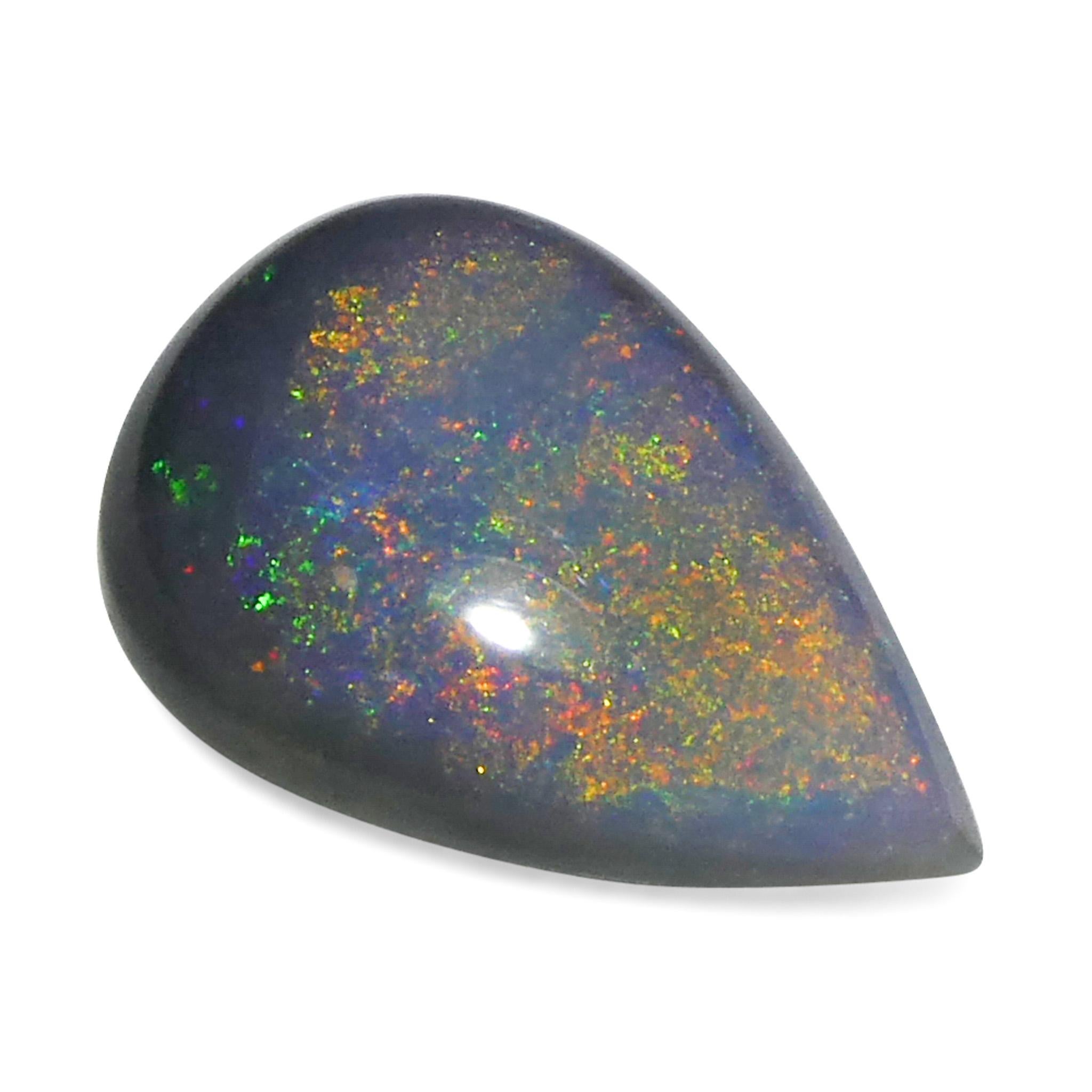 Opale grigio cabochon a pera 1.16ct dall'Australia in vendita 2