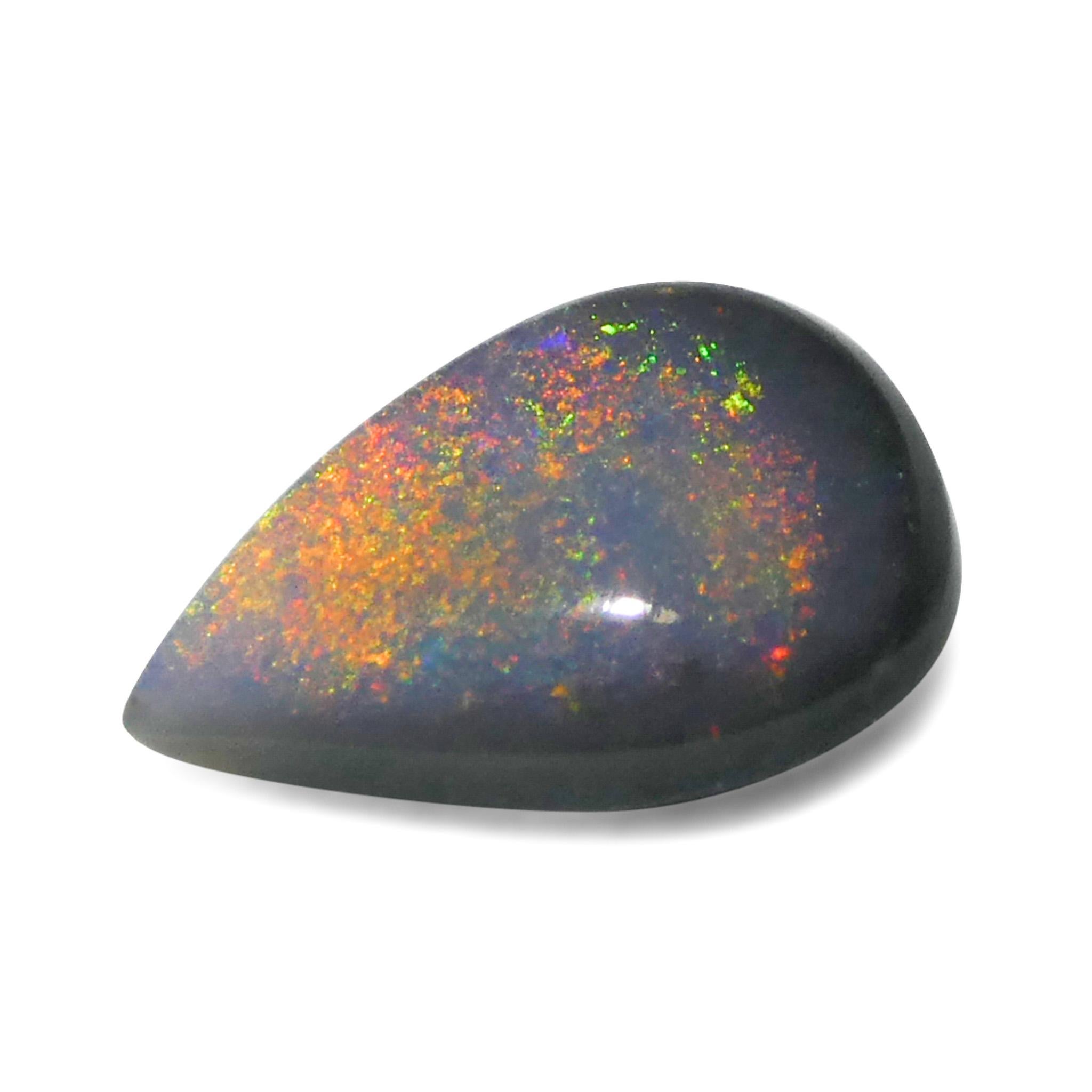 Opale grigio cabochon a pera 1.16ct dall'Australia in vendita 3