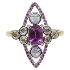 1.16ct Pink Sapphire Blue Sapphire & Diamond Cocktail or Engagement Ring set