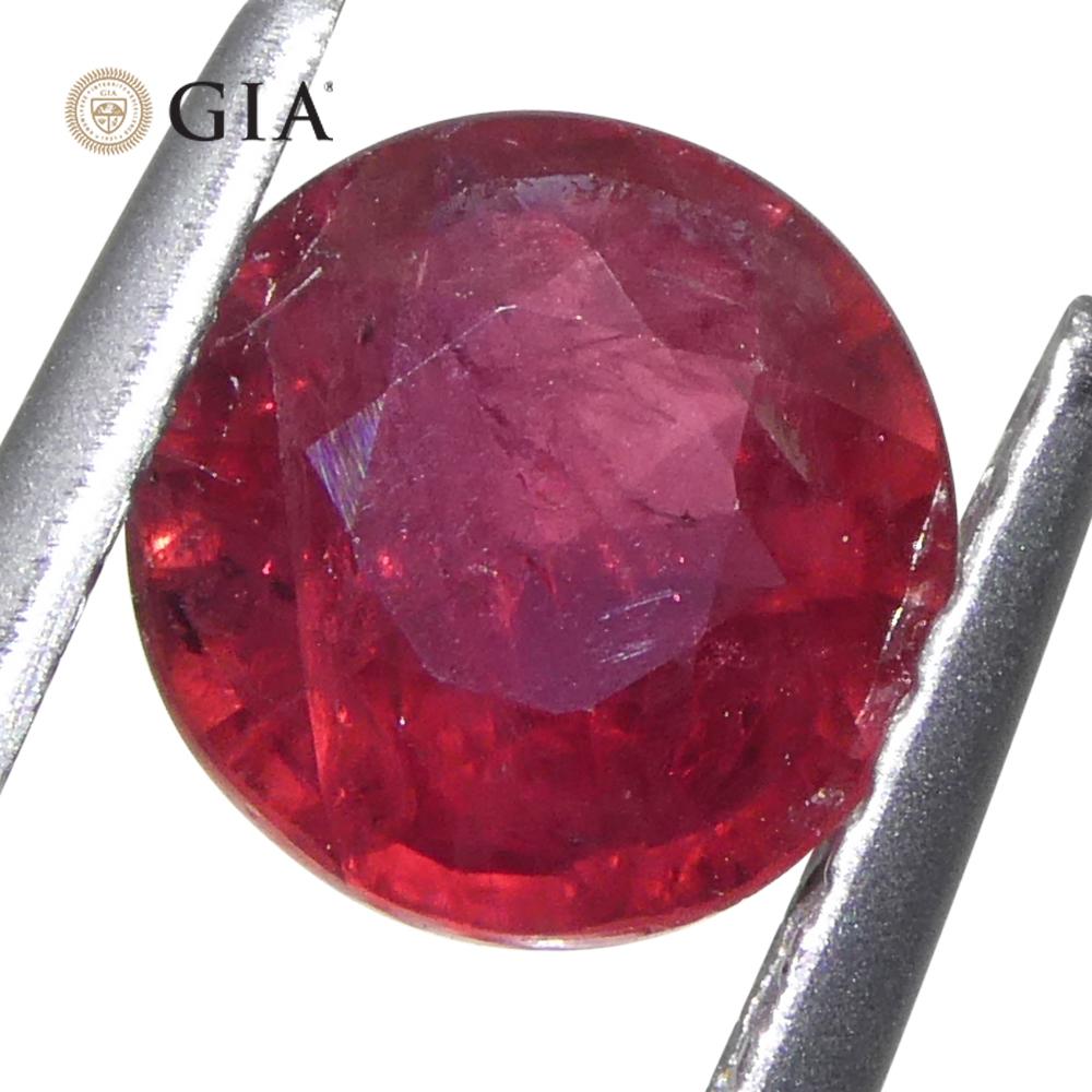 1.16ct Round Red Ruby GIA Certified Madagascar en venta 6