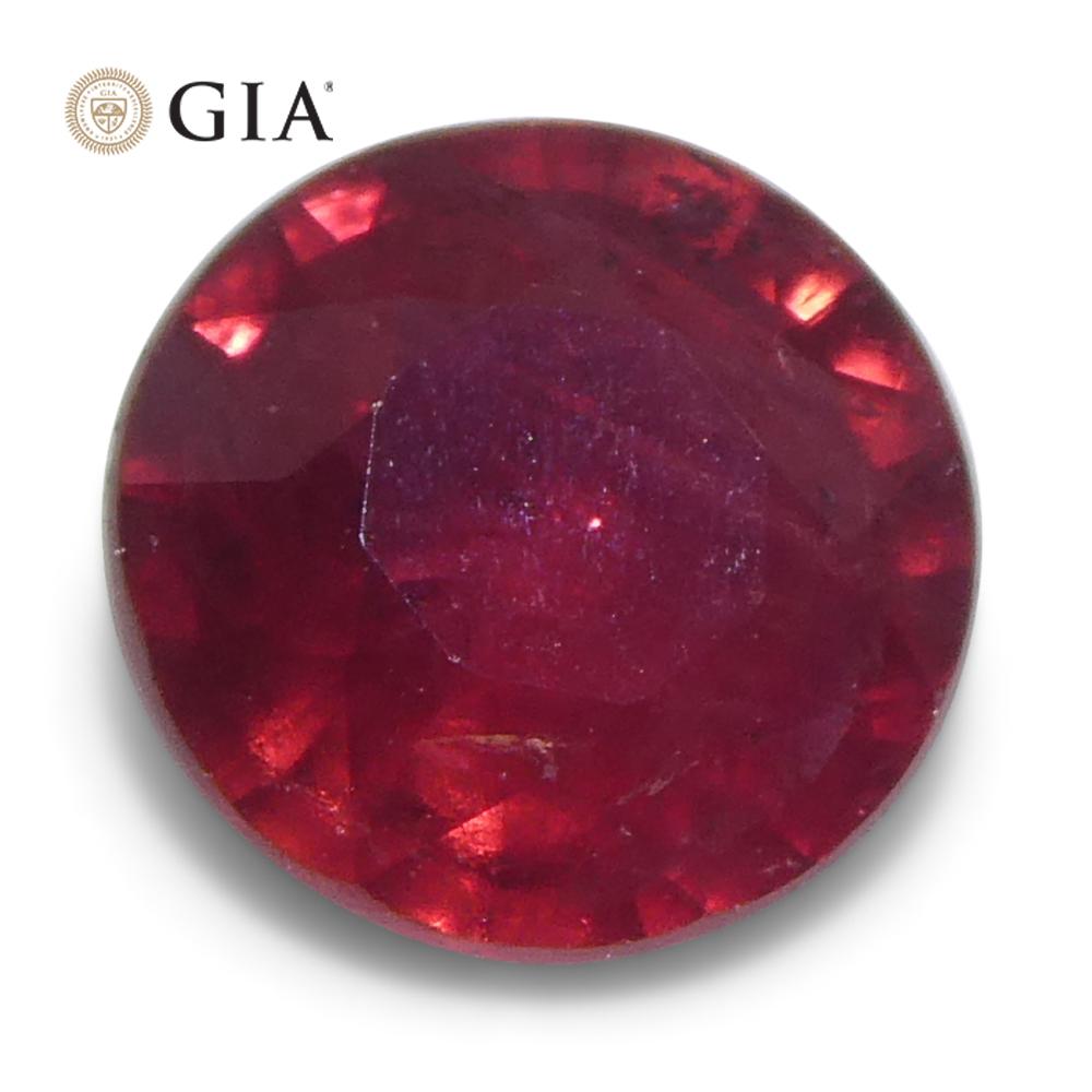Femenino o masculino 1.16ct Round Red Ruby GIA Certified Madagascar en venta