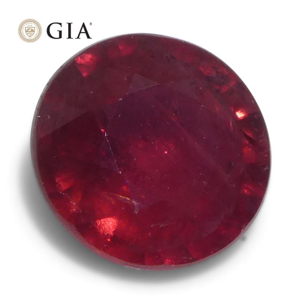 1.16ct Round Red Ruby GIA Certified Madagascar en venta 2