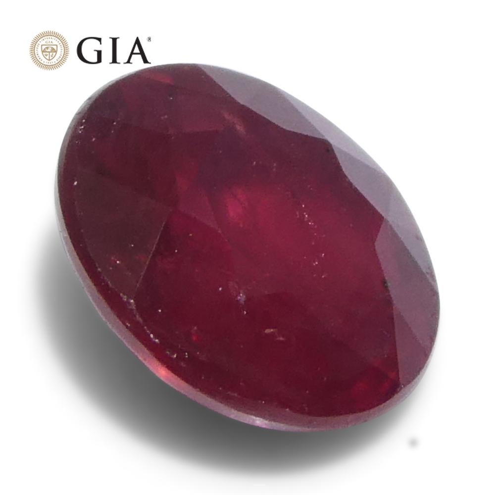 1.16ct Round Red Ruby GIA Certified Madagascar en venta 3