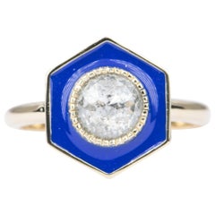 1.16ct Round Salt and Pepper Diamond 14K Yellow Gold Engagement Ring AD2049