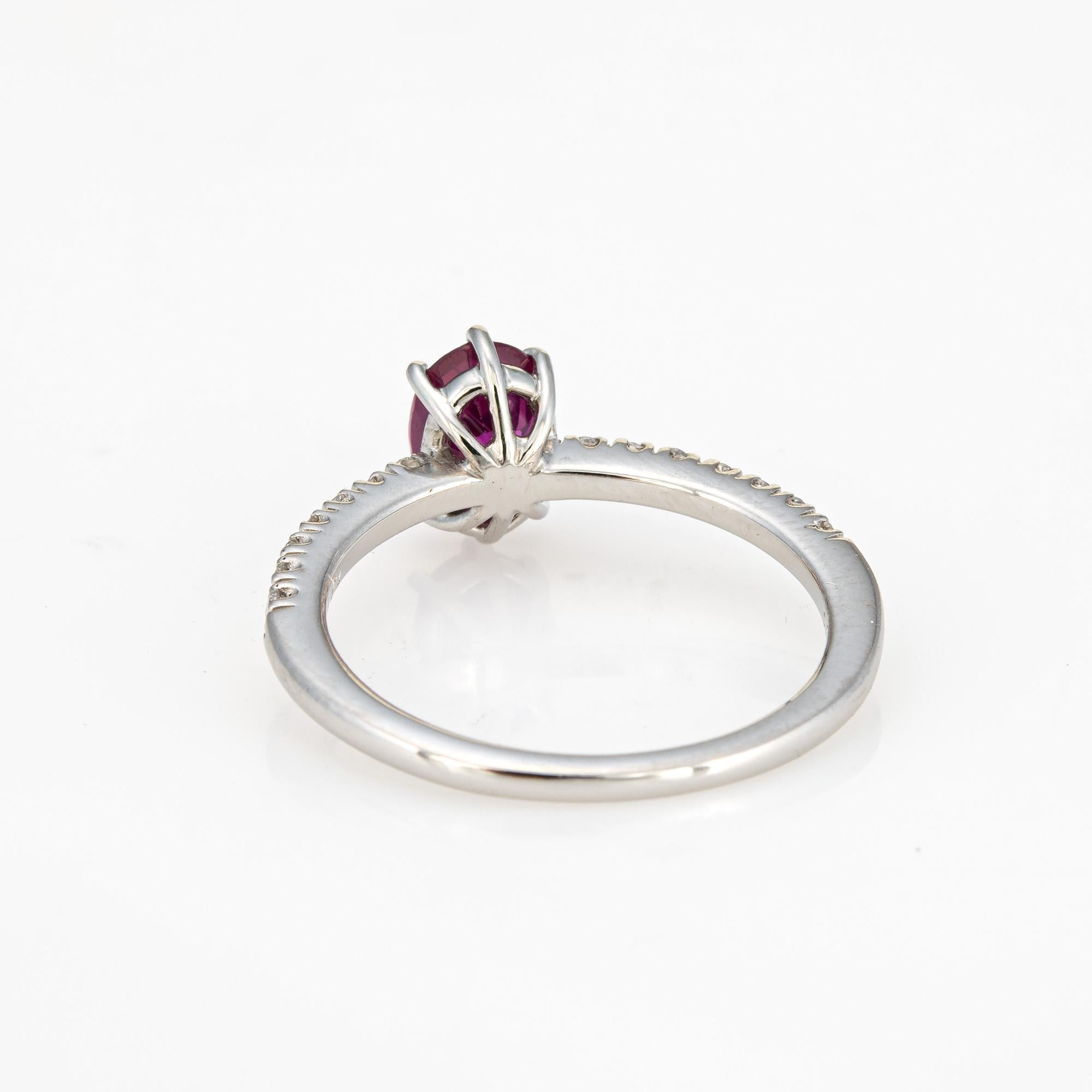 1.16ct Ruby Diamond Ring Platinum 6 Estate Fine Jewelry Gemstone Engagement In Good Condition For Sale In Torrance, CA