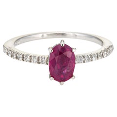 1.16ct Rubí Anillo de Diamantes Platino 6 Estate Fine Jewelry Piedra preciosa Compromiso