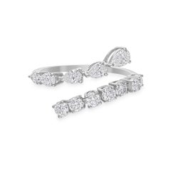 1.16Ct SI/H Natural Diamond Wrap Wedding Ring 18k White Gold All Tariffs Paid